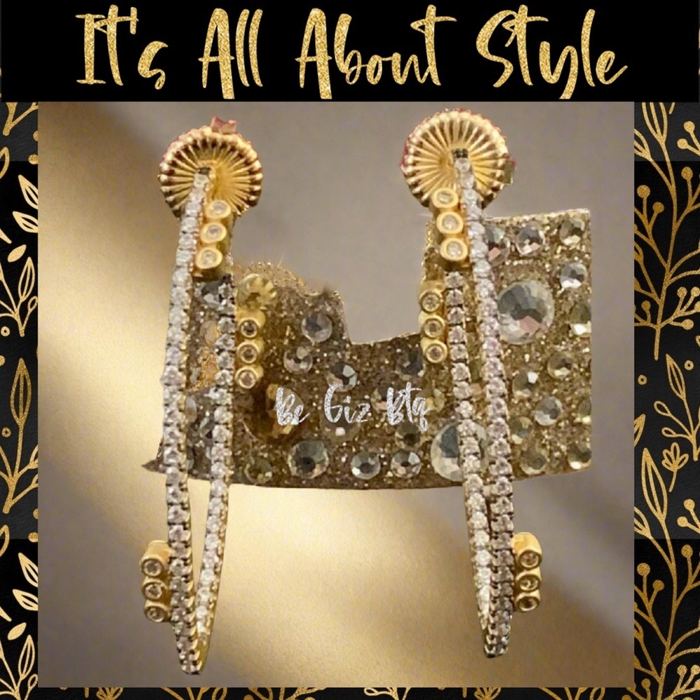 Freida Rothman Pavé Disc Oval Hoop Earrings